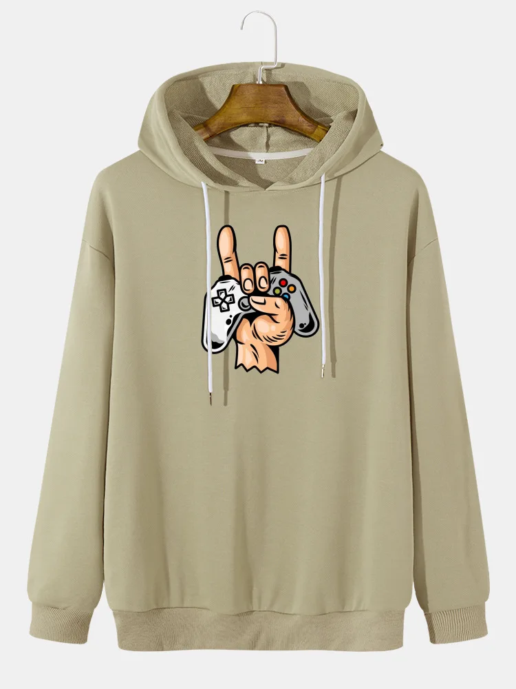 

Men's Oversized Game Handle Printed Hoodie Couples Wear Japanese Tide Brand Loose Long Sleeve Cotton Sweater Men's and Women's