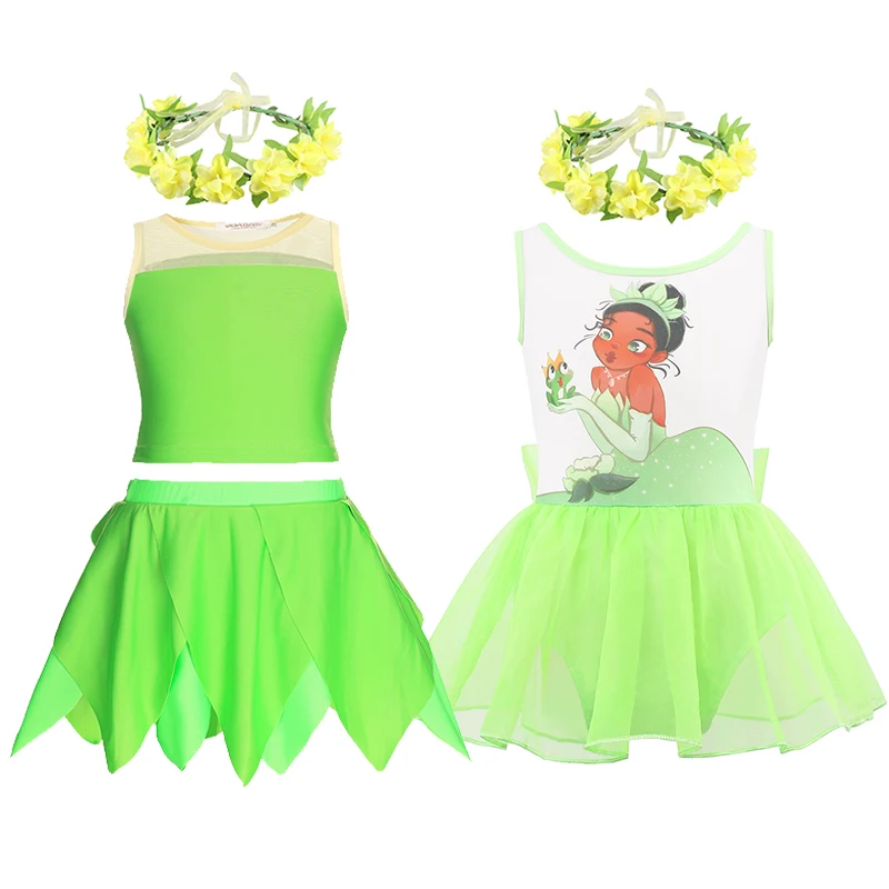 Женский купальник-бикини с колокольчиком и зелеными цветами