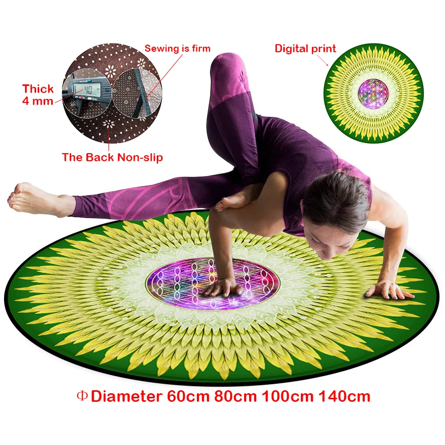 

Коврик для йоги Galaxy Flower of Life, чакра, коврик для медитации, пилатеса, утягивающие спортивные подушечки, перо, мандала, коврик для фитнеса и спо...
