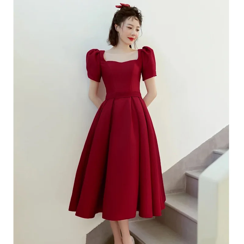 

Toast Dress: The Bride Can Wear The New Summer Wine Red Engagement Dress Of Women 2022 At Ordinary Times