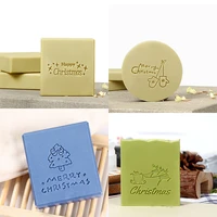 merry christmas letter pattern festival acrylic soap stamp handmade santa claus sled organic natural soap making tools