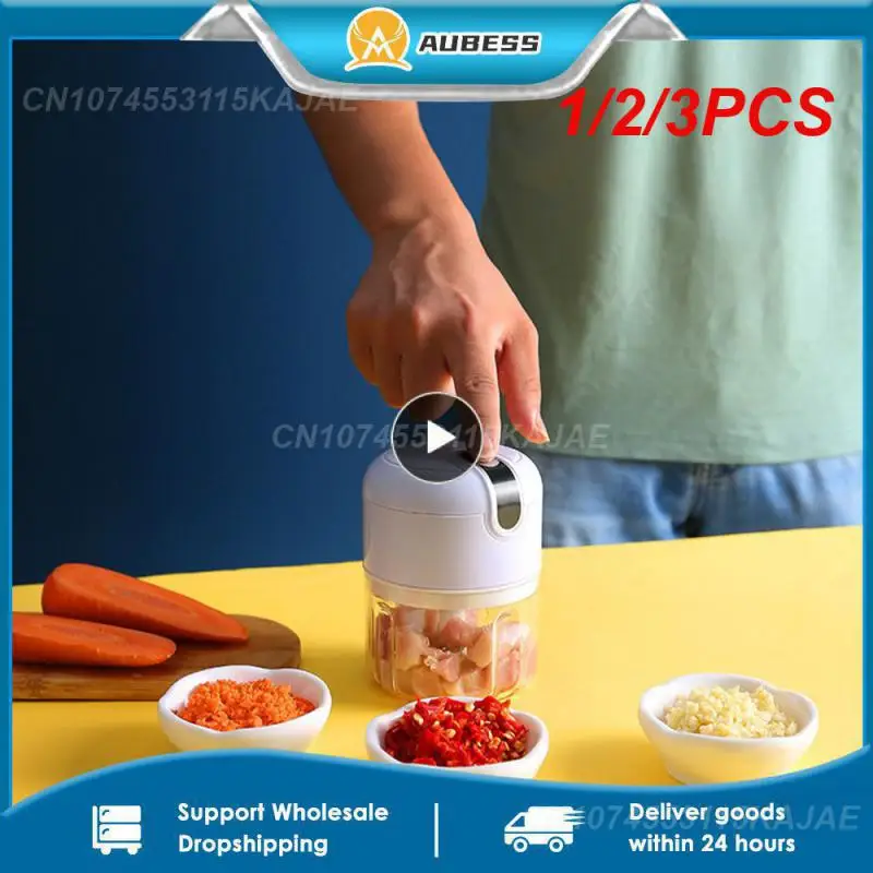 

1/2/3PCS 250mL Mini Electric Garlic Masher Chopper Cutter Ginger Masher Machine for Kitchen Food Crusher Chili Vegetable USB