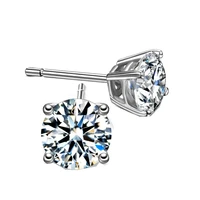 real 925 silver moissanite 4mm stud earrings female exquisite round engagement earrings jewelry