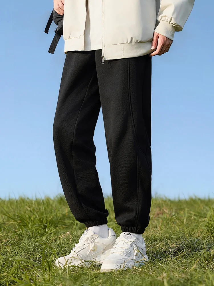 Guirenniao Pants Men's Autumn and Winter 2024 New Fashion Brand Loose Ankle-tied Sports Sweatpants Casual Trousers