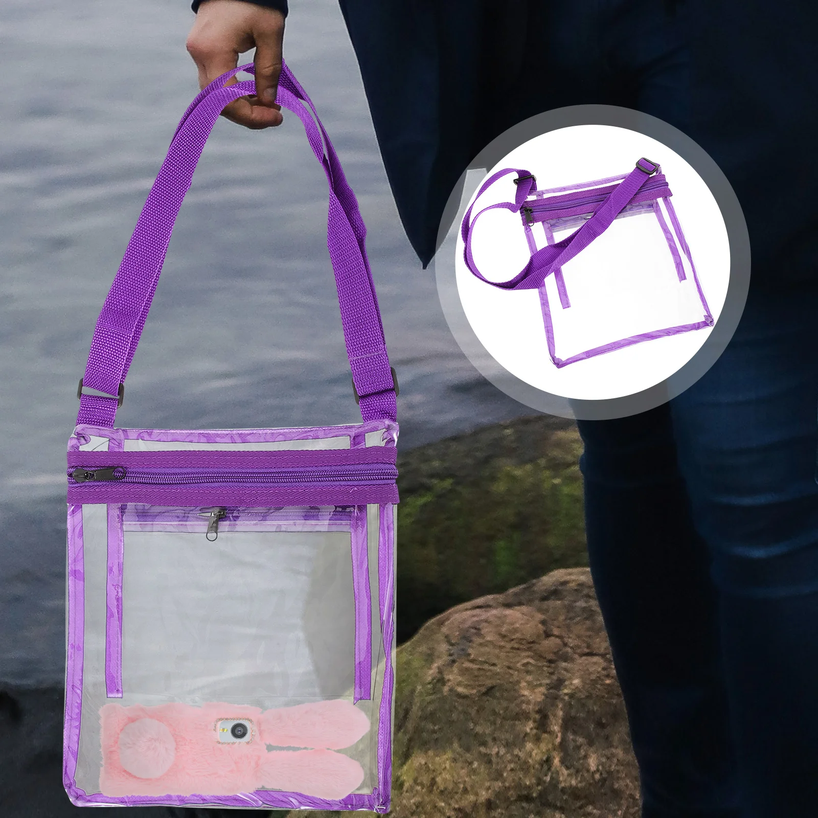 5pcs Clear Clutch Transparent Purse Clear Wallet Clear Purse Portable Clear Purse for Outdoor