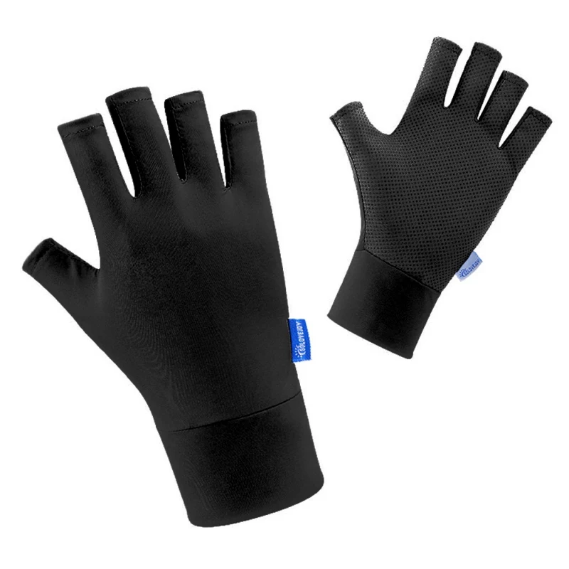 

Summer Ice Silk Half Fingers Gloves Women Breathable Thin Fingerless Gloves Outdoor Riding Driving Gloves Sunscreen Gloves