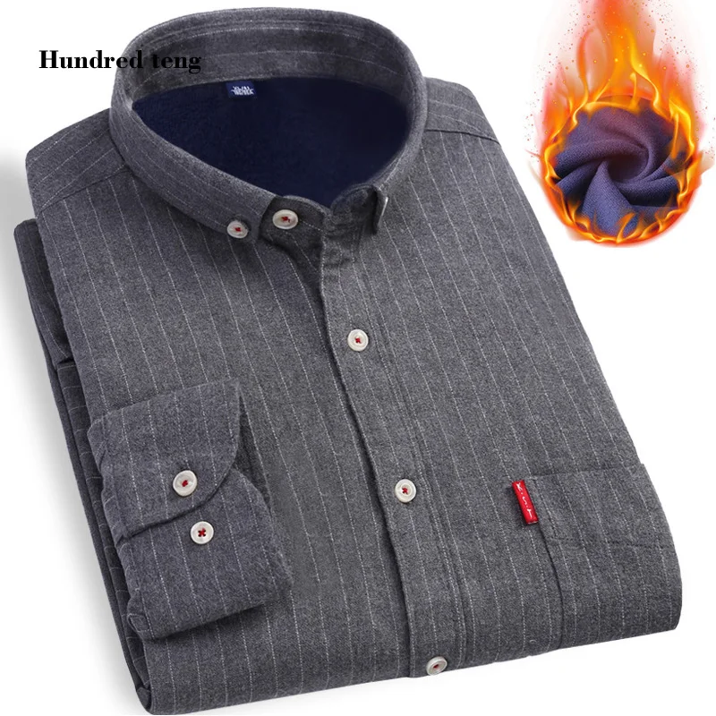 

brand warm 70% cotton corduroy men casual long sleeve shirts velvet winter men flannel dress shirt chemise homme