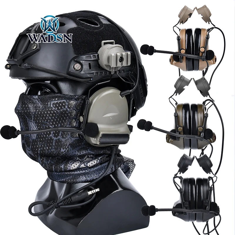 

WADSN Tactical C2 Comtac II Headset Noise Reduction For Fast Helment Adapter Walkie Talkie U94 Ptt Kenwood Plug Wargame Cosplay
