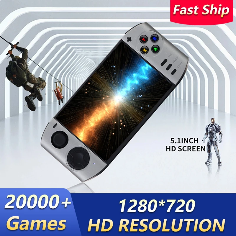 NEW XY-09 Handheld 20000+ Games Console 5.1"Screen 1280*720 HD Resolution Support Wireless Controller Video Gaming Player Toys