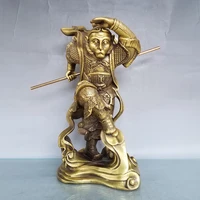 13china lucky seikos brass sun wukong fight over buddha monkey king standing buddha gather fortune office ornament town house