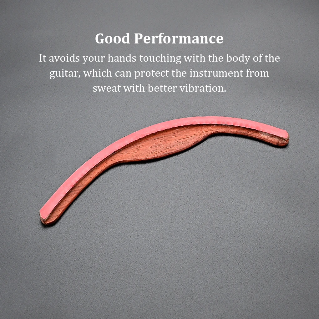 

Red Solid Guitar Arm Rest with Mounting Tape Self-adhesive Replacement Parts Rosewood Handrest Instrument Classical Armrest