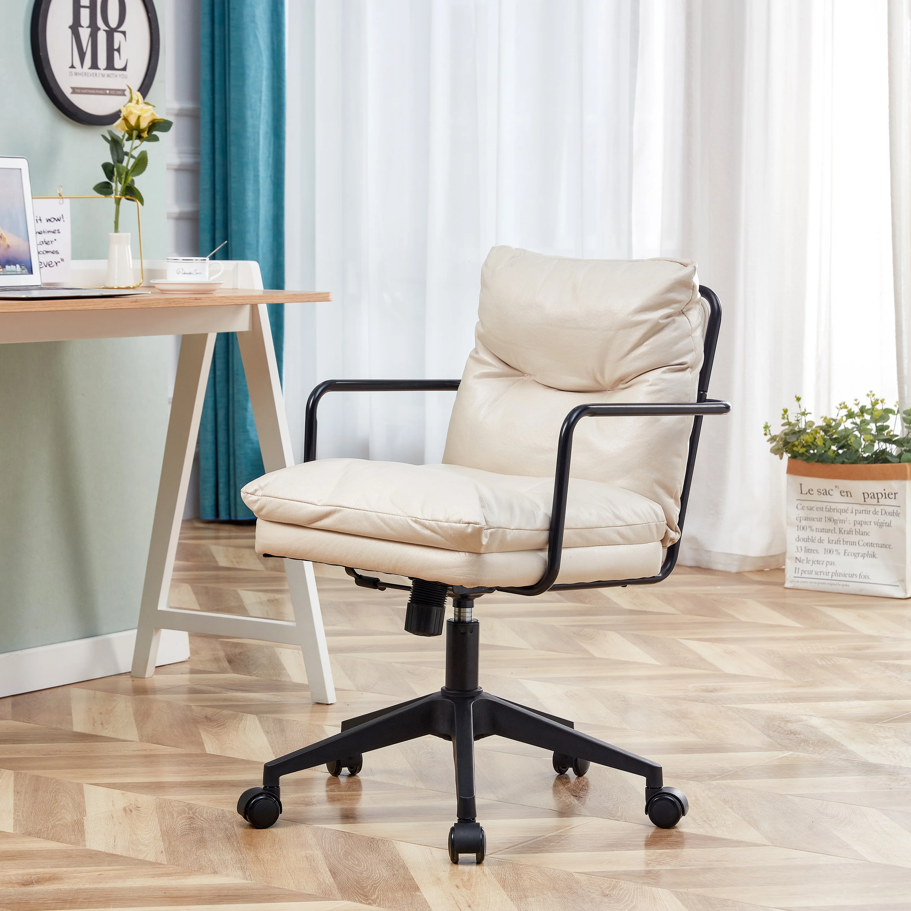 

Furniture office chair, living room/bedroom 360-degree swivel upholstered chair
