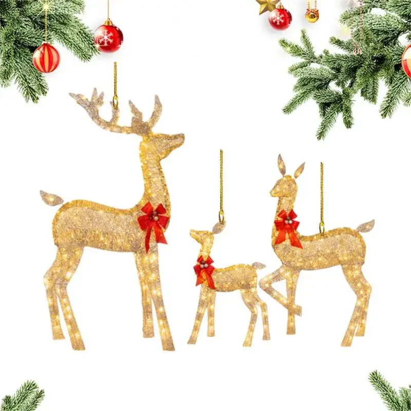 1~5Pcs Christmas Deer Decoration Light LED Reindeer Elk Luminous ...