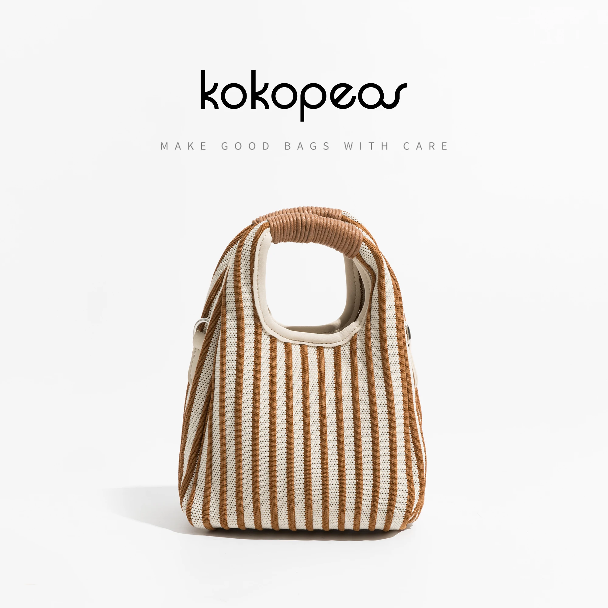 Женская сумка-Кроссбоди в полоску KOKOPEAS, Хлопковая сумка с пряжкой, маленькая удобная сумка