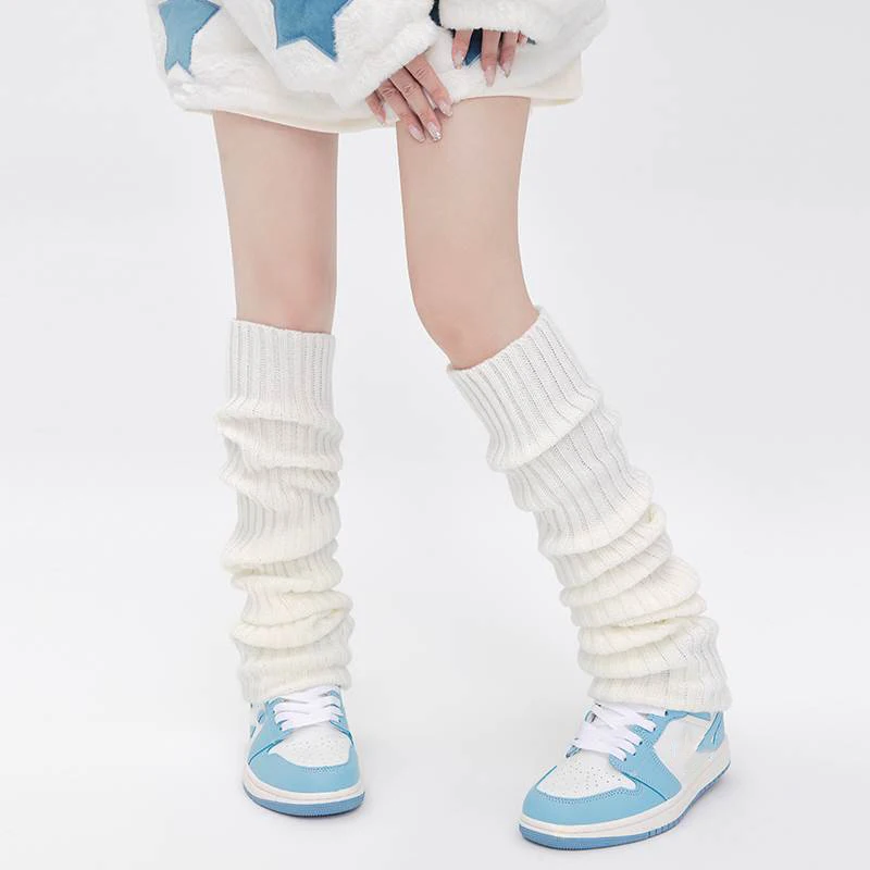 

49 Cm Women's Socks Sexy Hot Girls JK Japanese Solid Color Stacked Socks Knee-High Fashion Sweat Absorbing Women's Long Socks