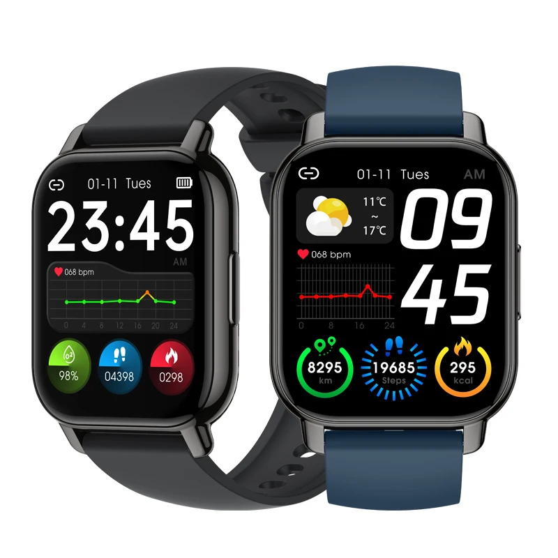 

2022 P66 Smart Watch 1.85in HD Big Screen Bluetooth Call Fitness Tracker Heart Rate Monitor Editable dial Sports SmartBand PK P8
