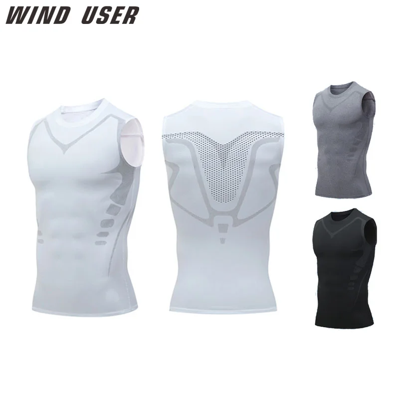 

Sleeveless Shirt Men Compression Vest Running Fitness Tight Sport Training Shirts Gym Quick Dry Sportswear