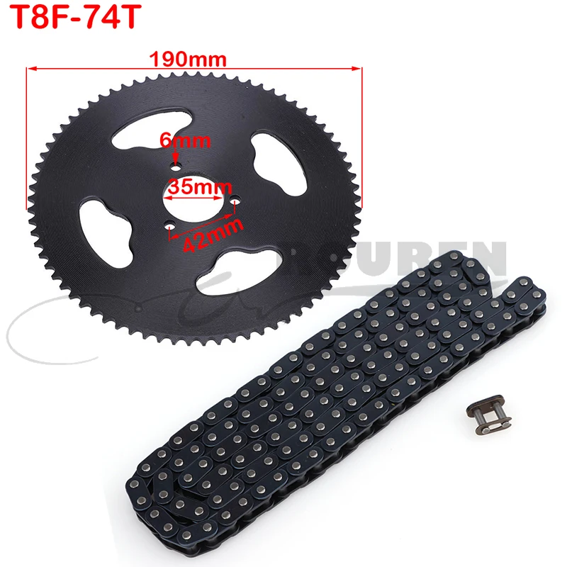 

47cc 49cc T8F Chain 136 Links and 38 54 74 Teeth Sprocket For Mini Moto Atv Quad 2 Stroke Engine Accessories