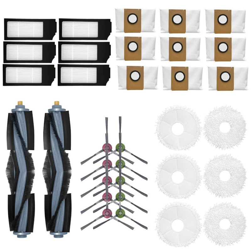 

2X For Ecovacs Deebot X1 Omni Turbo Vacuum Cleaner Accessories Main Brush HEPA Filter Mop Cleaning Cloth Dust Bag Parts