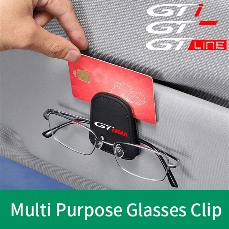Sun Visor Glasses Box Multifunction Sunglasses Clip Card Ticket Holder For Peugeot gt gti gtline 508 5008 3008 208 2008 308