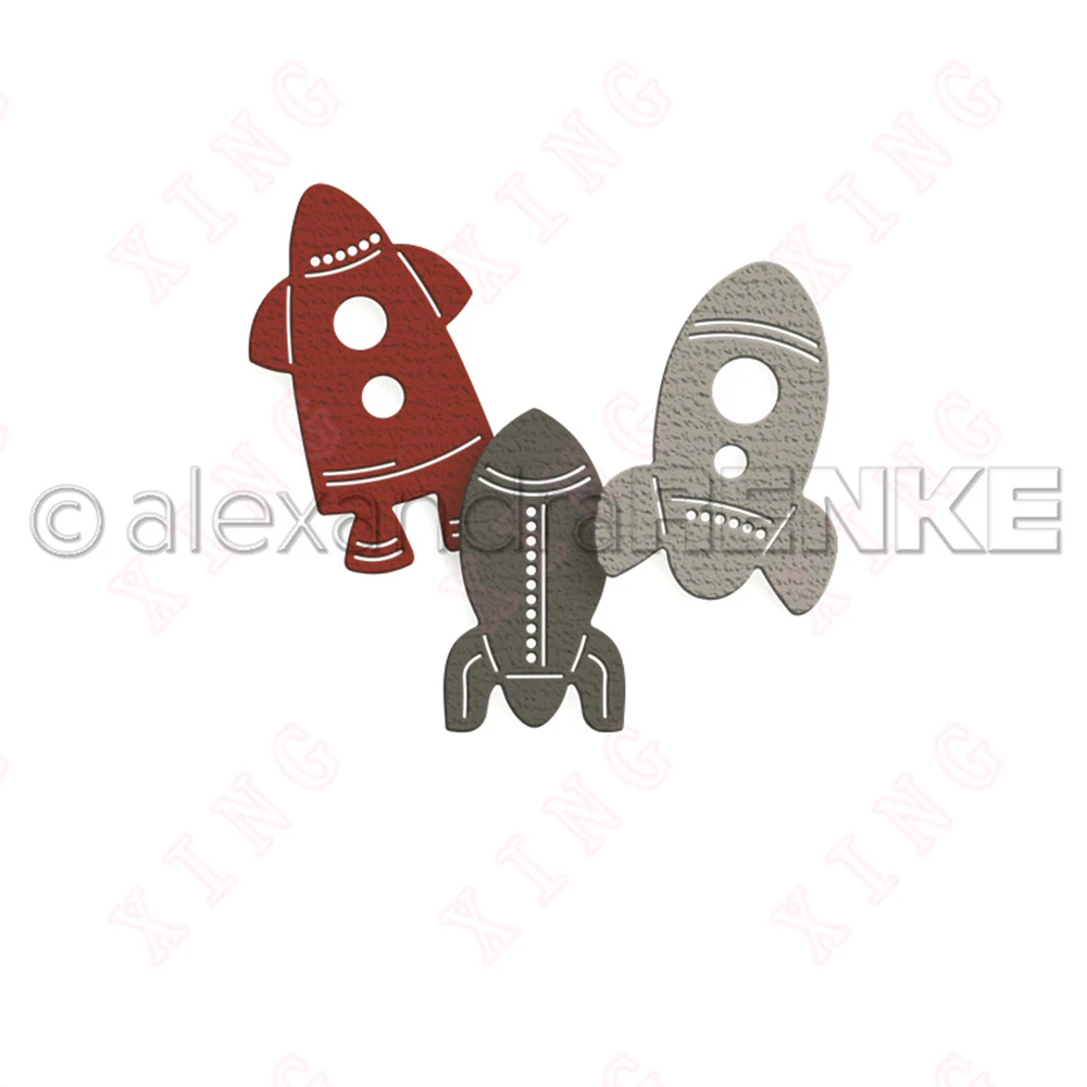 

Newest Metal Cutting Dies Scrapbook Paper Decoration Embossing Template Diy Gift Card Handmade Craft Blade Punch 3 Rockets Molds