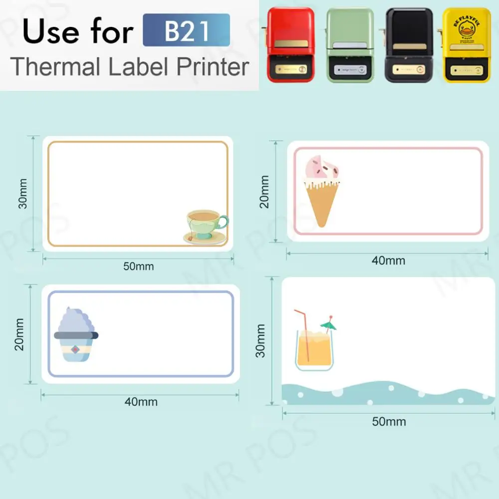 

NIIMBOT B21 Printer Creative Color Pattern Label Paper Scratch-Resistant Anti-Oil Waterproof Classified Storage Sticker
