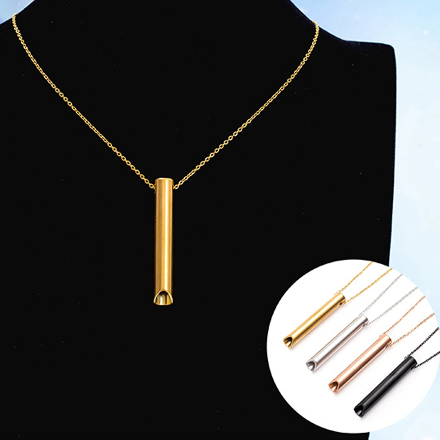 Ожерелье регулируемое из нержавеющей стали с подвеской для медитации