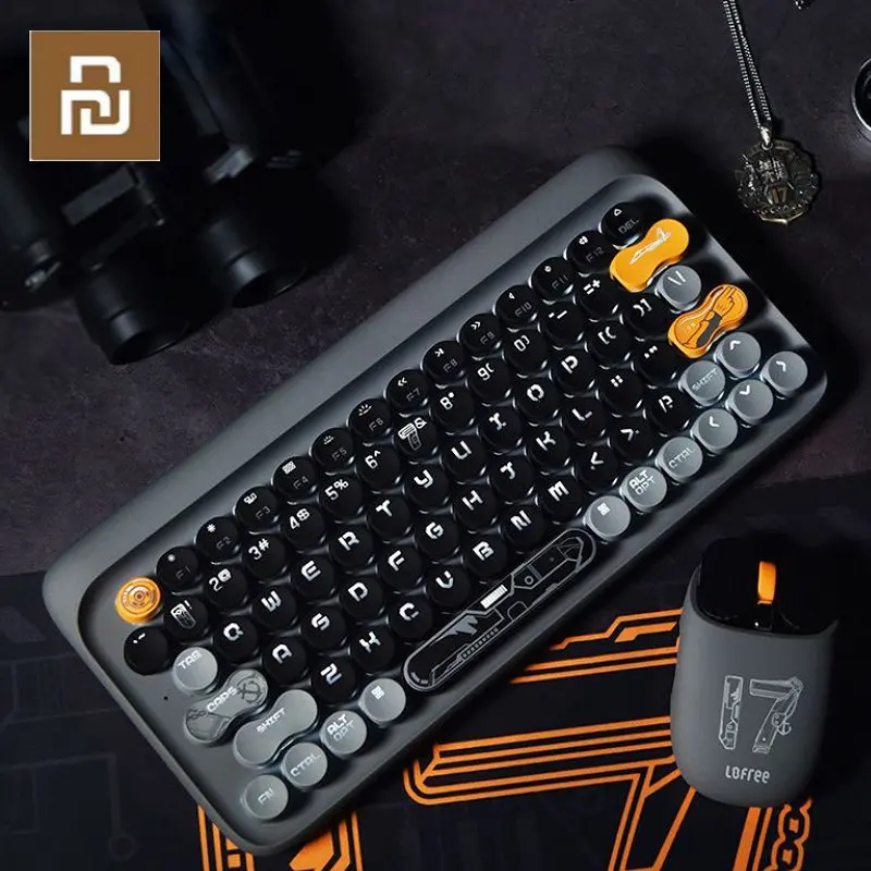 

Механическая клавиатура Youpin Lofree, мышь, набор для ноутбука, компьютера, ipad, беспроводной Bluetooth Shandong Jian Wenchuang, черный костюм