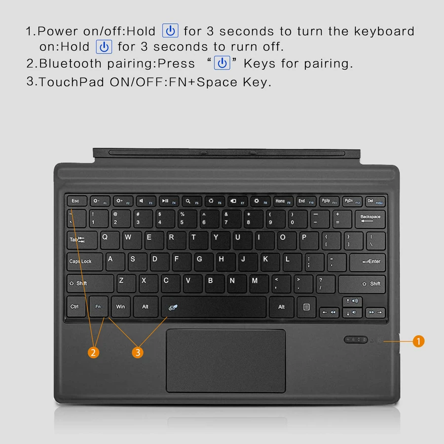 Беспроводная Bluetooth-клавиатура с подсветкой для Microsoft Surface Pro 6 2018 5 7 4 3 go 2 клавиатура