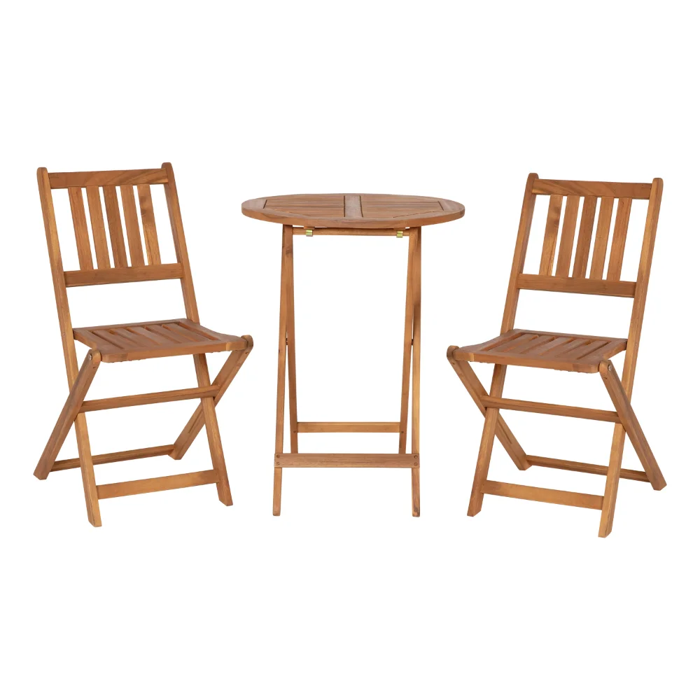 

Flash Furniture Martindale 3 Piece Wood Frame Outdoor Folding Bistro Set
