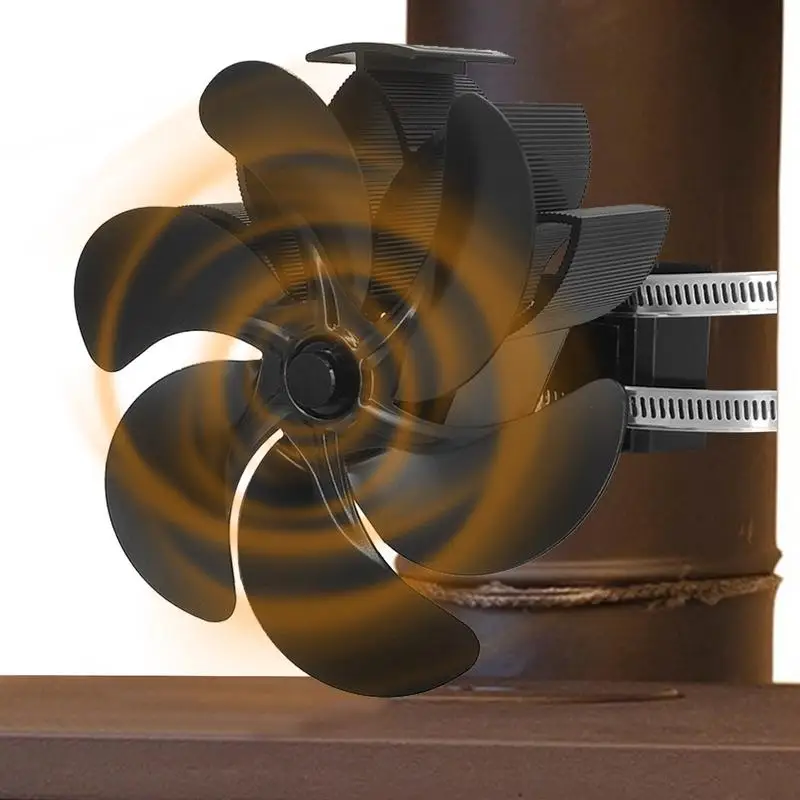 

6 Blade Wall Mouted Stove Fan Heat Powered Fireplace Fan Wood Burner Ecofan Quiet Efficient Heat Distribution