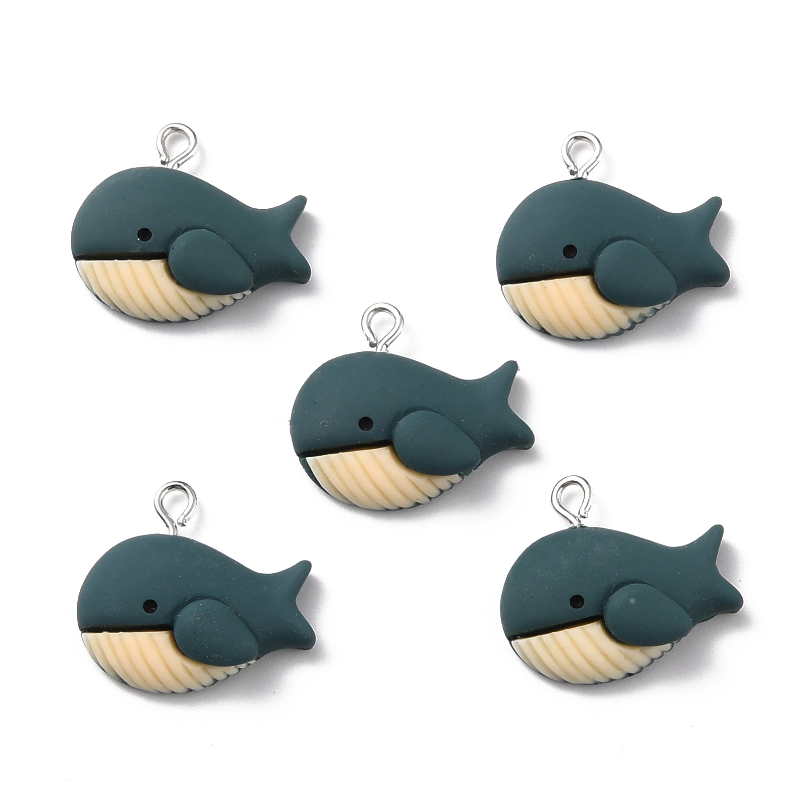 

Pandahall 30Pcs Marine Blue Whale Resin Pendants with Iron Peg Bail Animal Charms For Necklace Bracelet Jewelry Making Gift