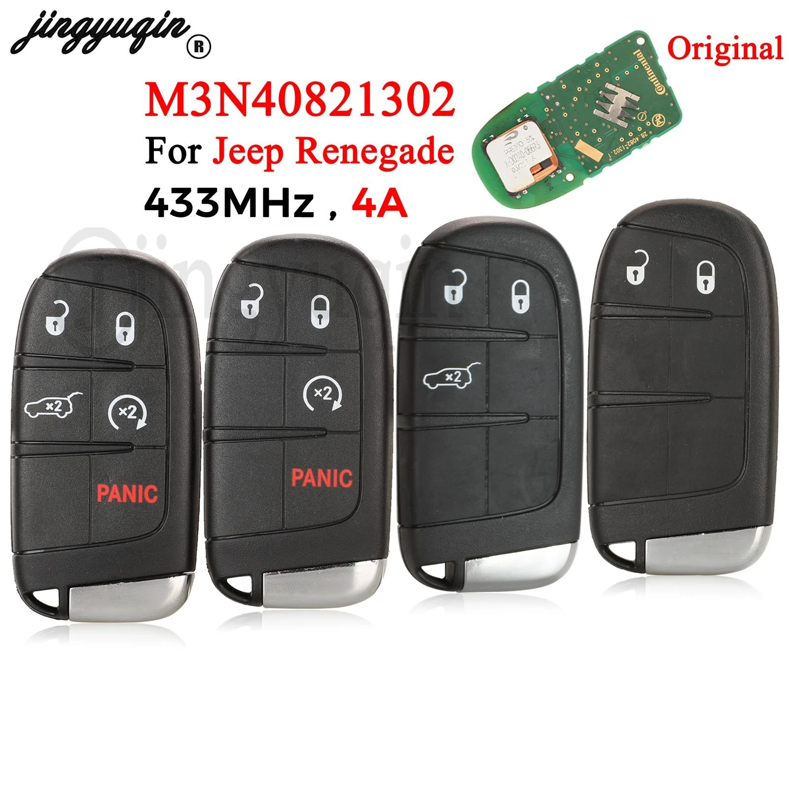 jingyuqin 2/3/4/5 кнопки оригинальные M3N- 40821302 Автомобильный дистанционный ключ 4A чип 433