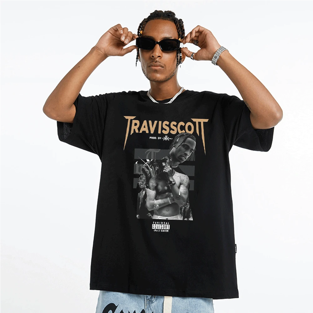 

Travis Scotts T Shirts 2022 New Hip Hop Trendy Black Short Sleeves T-Shirt Men Women Cactus Jack Cotton Oversized Tee Shirt Tops