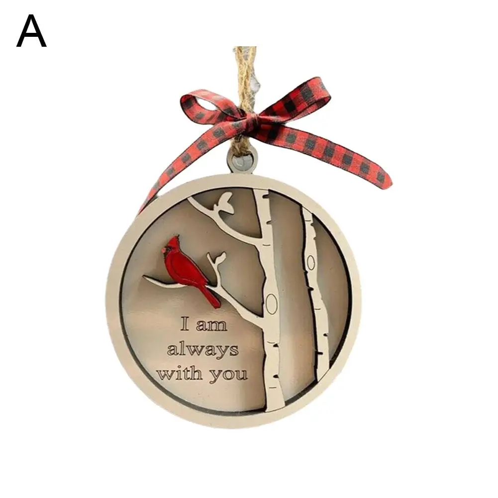 Tanabata День святого Валентина круглая деревянная красная птица Рождественское
