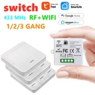 Мини-модуль Senor WIFI Tuya умный светильник ель света настенный кнопочный выключатель 433 МГц RF беспроводной домашний пульт дистанционного управления 220 В 10 А