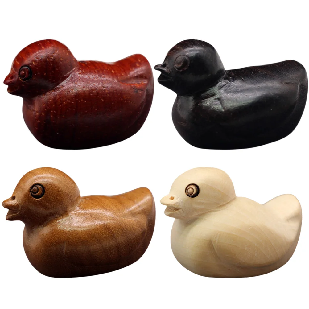 

Duck Wooden Wood Animal Statue Garden Figurines Charms Figure Ornament Sculpture Miniature Mini Decoration Decor Craft Desktop