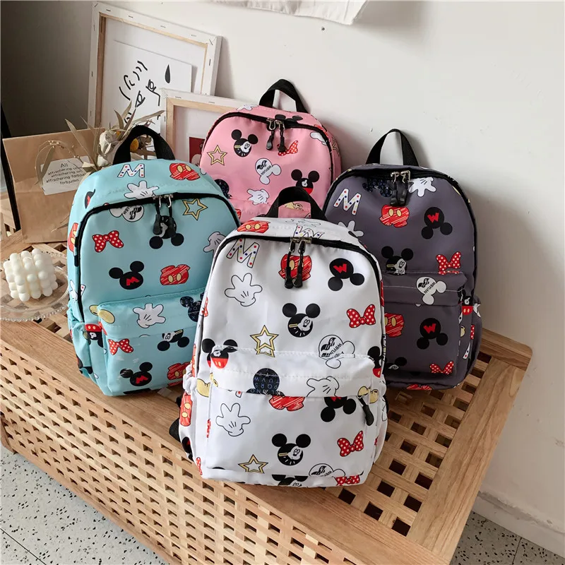 

New Children's Kindergarten Plush Backpack Boys Girls Minnie Princess Backpack Cute Cartoon Mickey Mouse Print Travel Bag 3-6Y