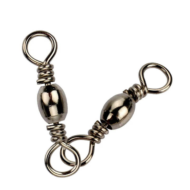 

100PCS Metal Strong Fishing Swivels Barrel Swivels Fishing Connector for Fisherman