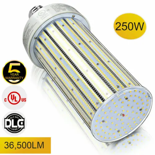 

250W LED Corn Light Bulb, 36500LM 6000K Large E39 Mogul Base Cob Lamp UL DLC