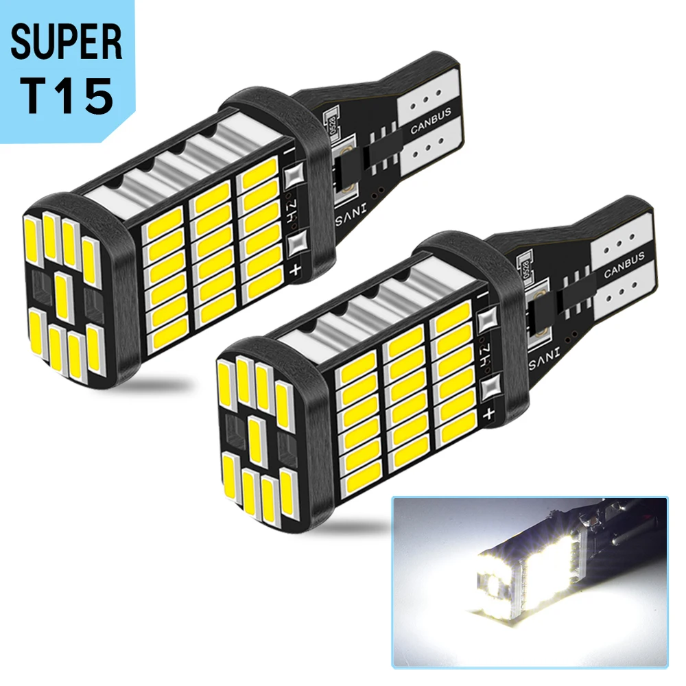 

Светодиодные лампы высокой мощности T15 W16W 921 912 T16 902, 45 шт., суперъяркие, 4014 лм