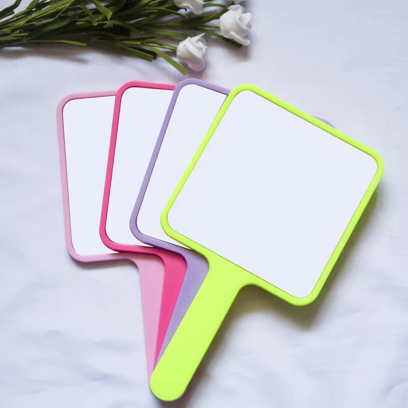 

Cosmetic Compact Rectangle Hand Hold Mirror Square Handle Makeup Mirror Handheld Vanity Mirror With Handle For Women