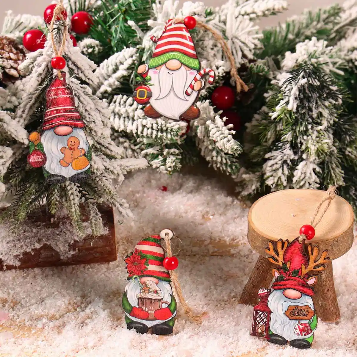 Деревянные рождественские гирлянды-растяжки