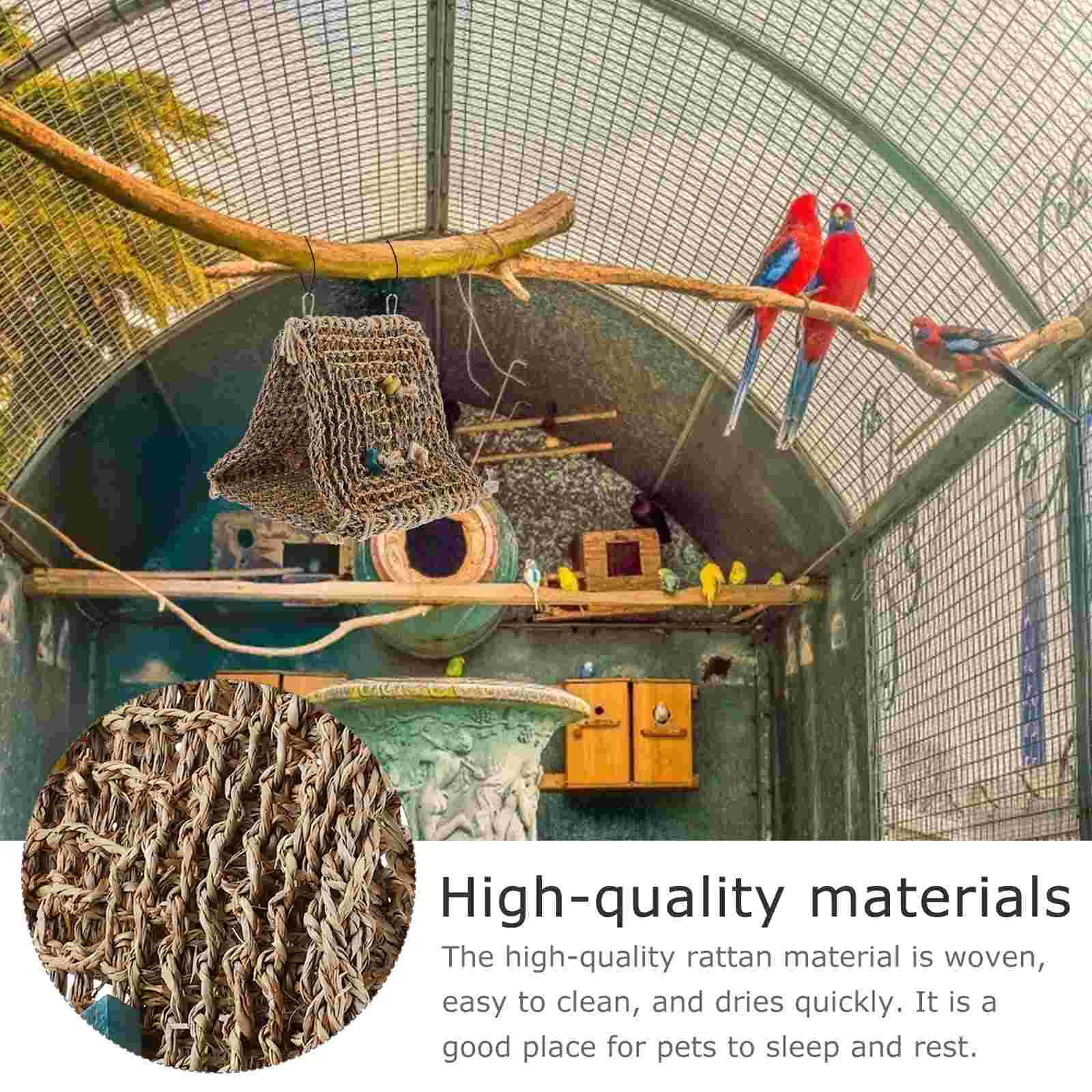 Птичий гамак из ротанга гнездо клетка палатка Quagsire плюшевые качели с попугаем