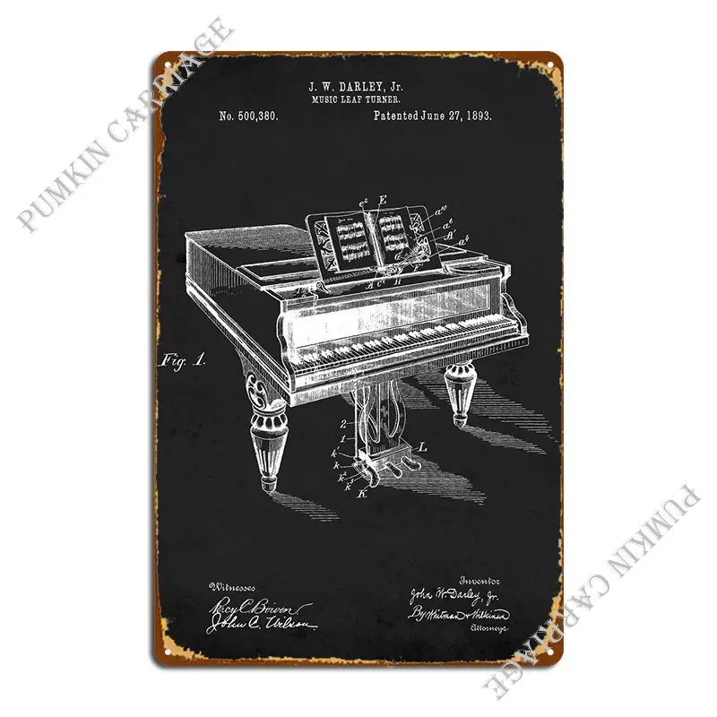 

Музыкальный листовой Тернер 1893 металлический знак Ретро печать дизайн клуба оловянный знак плакат