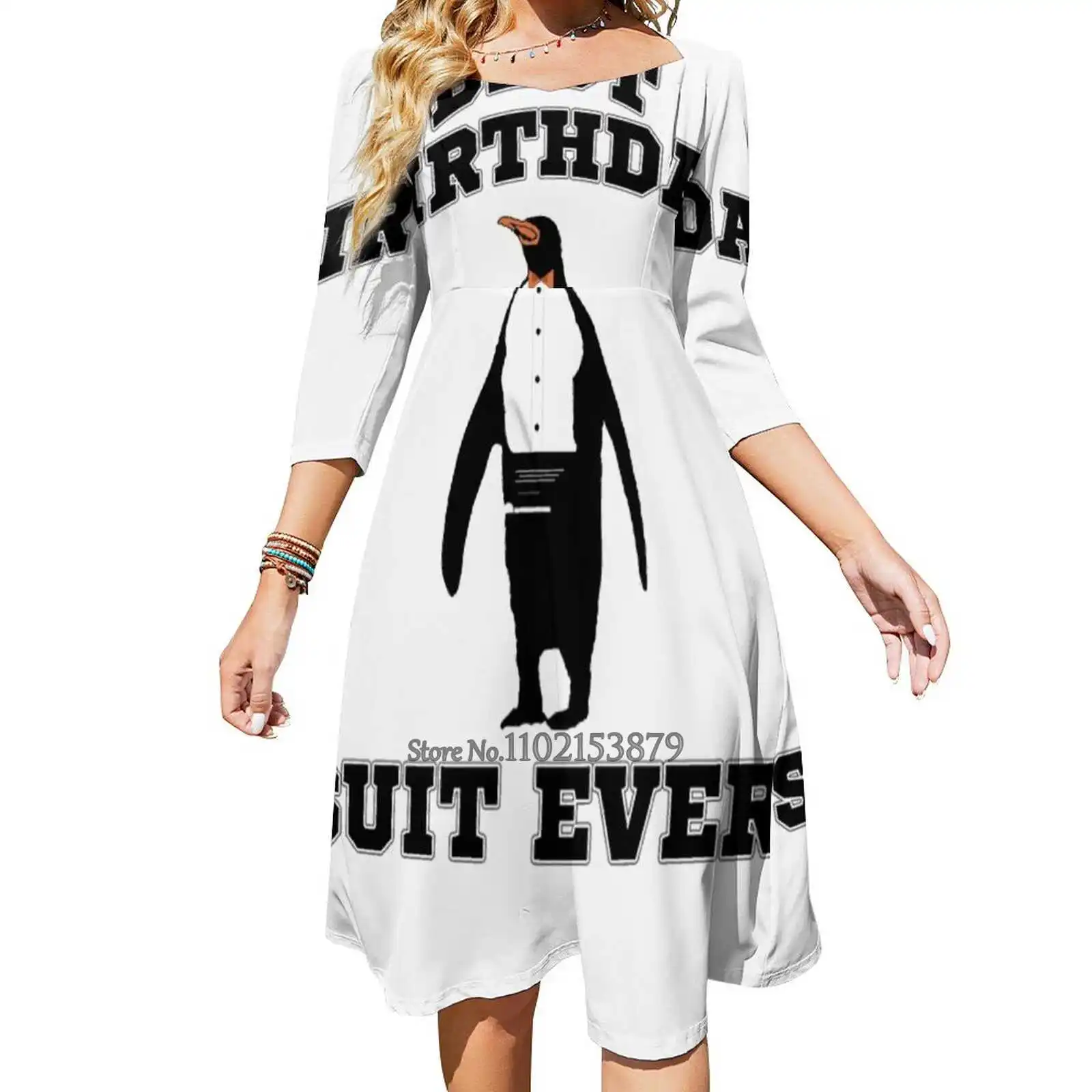 

Костюм на день рождения с забавным пингвином, футболка с завязкой сзади, платье с открытой спиной, платье с квадратным вырезом, модное плать...