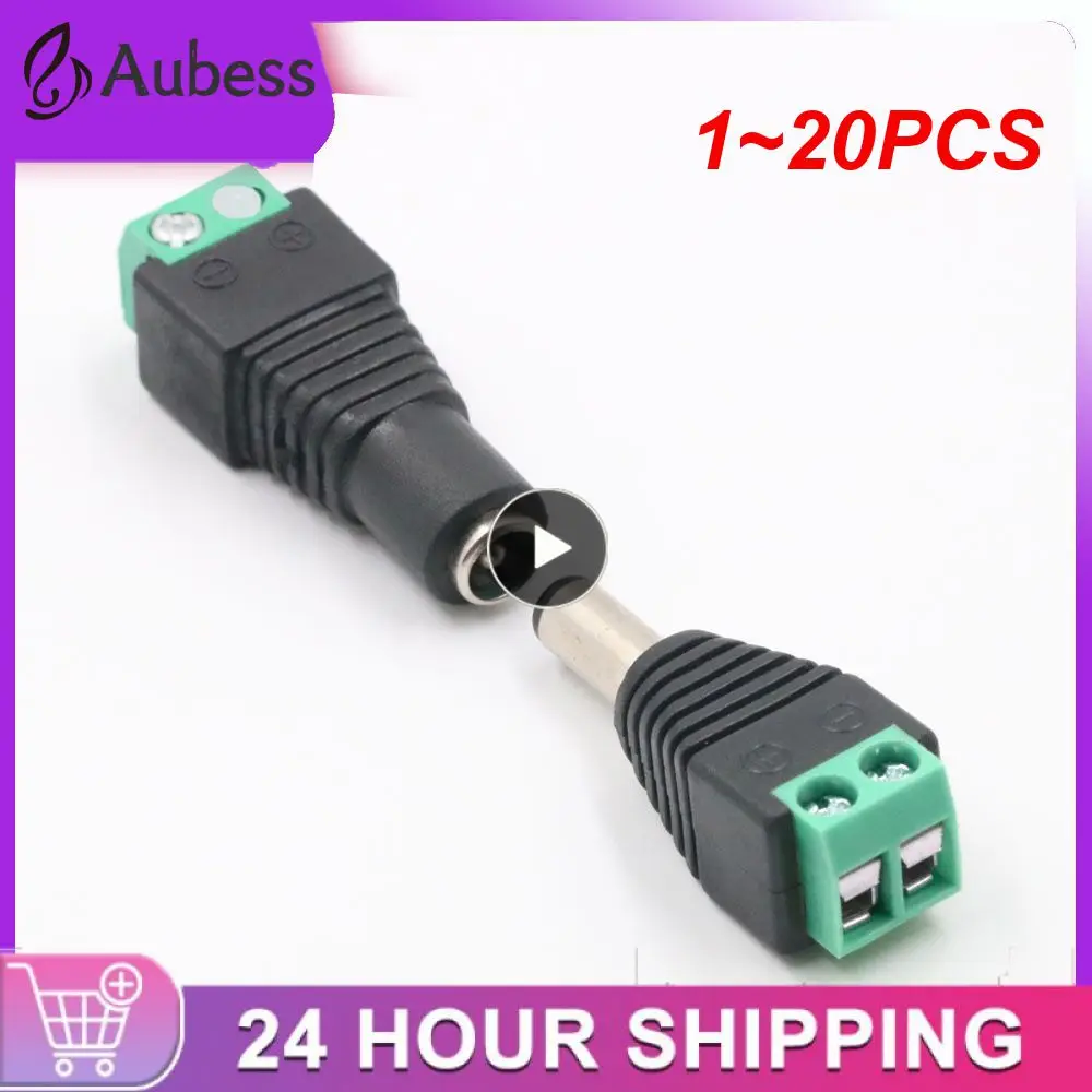 

1~20PCS Cameras 2.1mm x 5.5mm Female Male DC Power Plug Adapter For 5050 3528 5630 5730 Single Color LED Strip Light