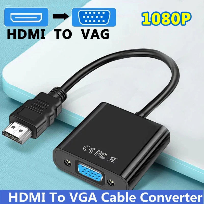 HDMI to VGA Adapter Micro MINI HDMI Cable Converter HDMI-Compatible Male to VGA Female HD 1080P for PS4 Xbox Tablet Laptop PC TV