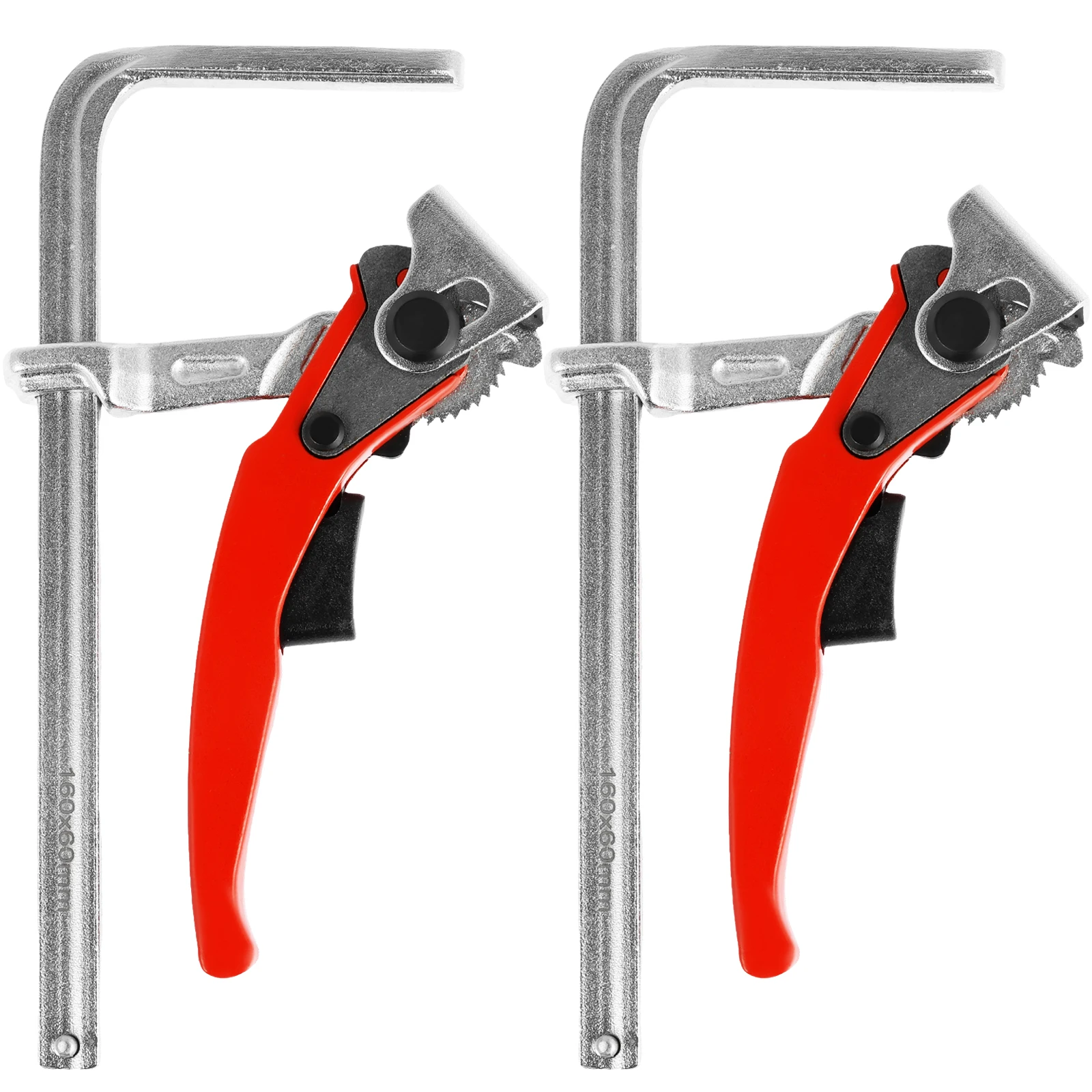 

Зажим для стола с трещоткой, быстросъемный зажим из легированной стали для деревообработки, тяжелая направляющая, 2 шт., 48 фунтов