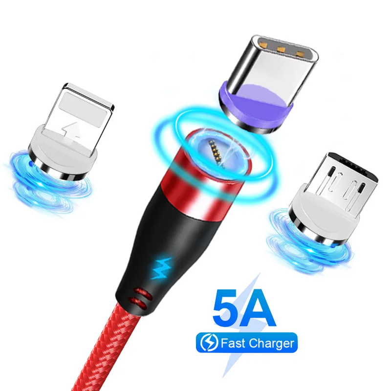 

Magnetic Charge Cable 5A Fast Charging USB Type C Cable For iPhone Magnet Micro USB Data Charging Wire Mobile Phone Cable Cord